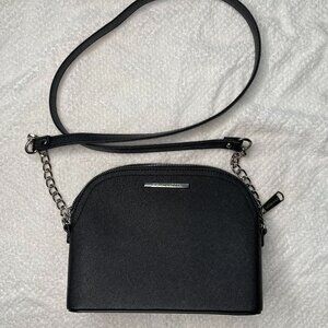 Steve Madden Black Crossbody Purse, Silver Chain